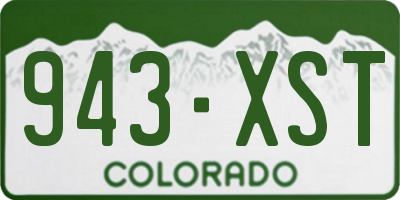 CO license plate 943XST