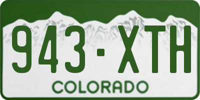 CO license plate 943XTH