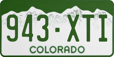 CO license plate 943XTI