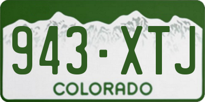 CO license plate 943XTJ
