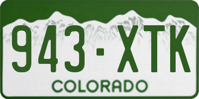 CO license plate 943XTK