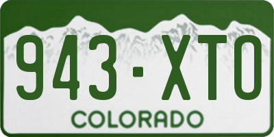 CO license plate 943XTO