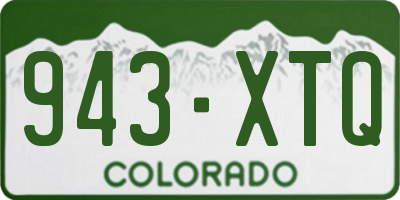 CO license plate 943XTQ