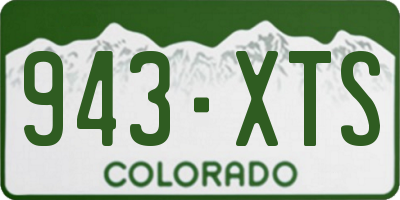 CO license plate 943XTS