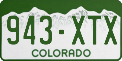 CO license plate 943XTX