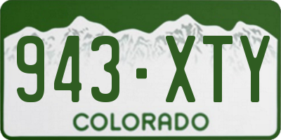 CO license plate 943XTY