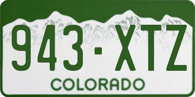 CO license plate 943XTZ