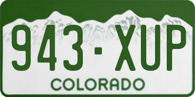 CO license plate 943XUP