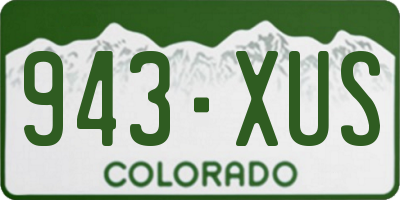 CO license plate 943XUS