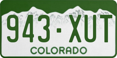 CO license plate 943XUT