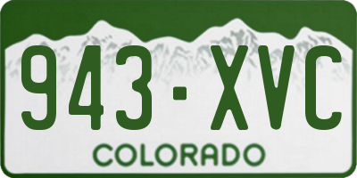 CO license plate 943XVC