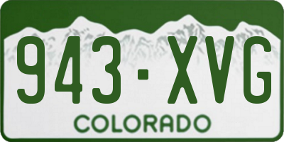 CO license plate 943XVG