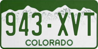CO license plate 943XVT