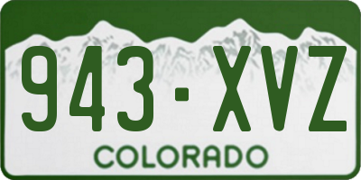 CO license plate 943XVZ
