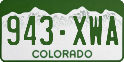CO license plate 943XWA