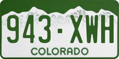 CO license plate 943XWH