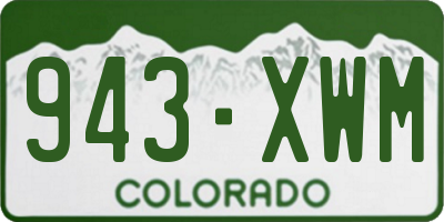 CO license plate 943XWM