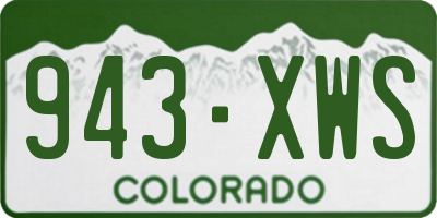 CO license plate 943XWS