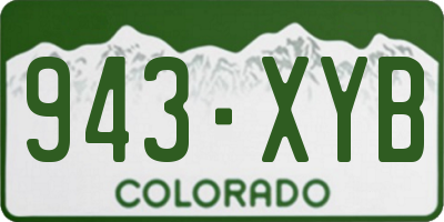 CO license plate 943XYB