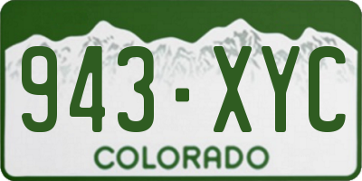 CO license plate 943XYC