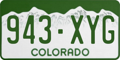 CO license plate 943XYG