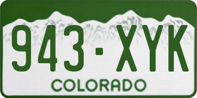 CO license plate 943XYK