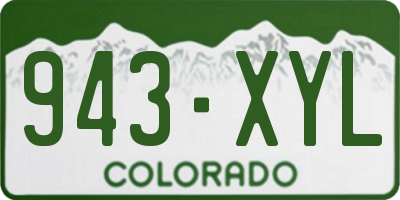 CO license plate 943XYL