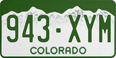 CO license plate 943XYM