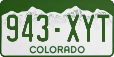 CO license plate 943XYT