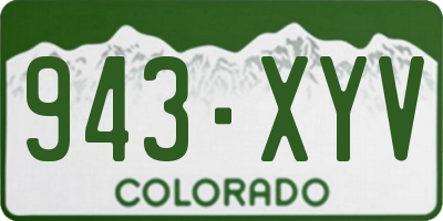CO license plate 943XYV