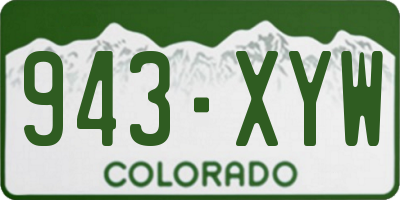 CO license plate 943XYW