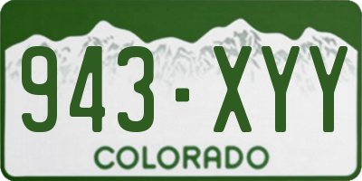 CO license plate 943XYY