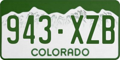 CO license plate 943XZB