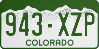 CO license plate 943XZP