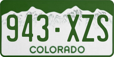 CO license plate 943XZS
