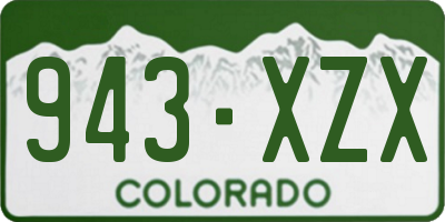 CO license plate 943XZX