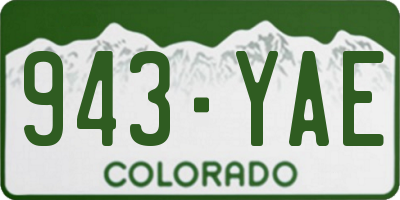 CO license plate 943YAE
