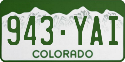 CO license plate 943YAI