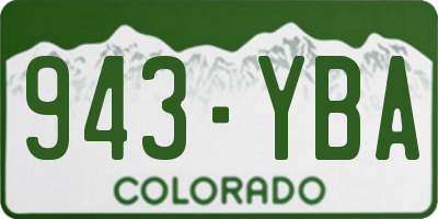 CO license plate 943YBA