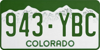 CO license plate 943YBC