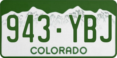 CO license plate 943YBJ