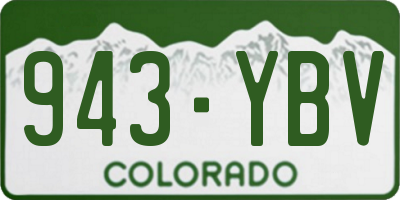 CO license plate 943YBV