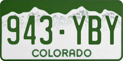 CO license plate 943YBY