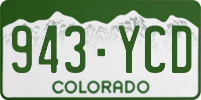 CO license plate 943YCD