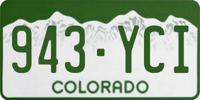 CO license plate 943YCI