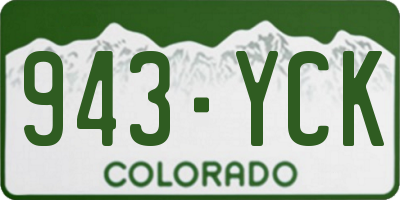 CO license plate 943YCK