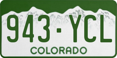 CO license plate 943YCL