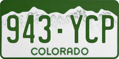CO license plate 943YCP