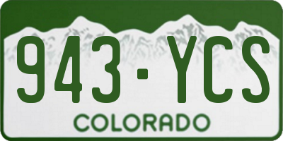 CO license plate 943YCS