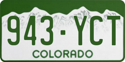 CO license plate 943YCT